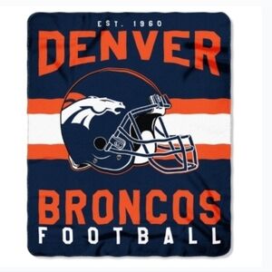 NFL Denver Broncos Blue and Orange Throw Blanket